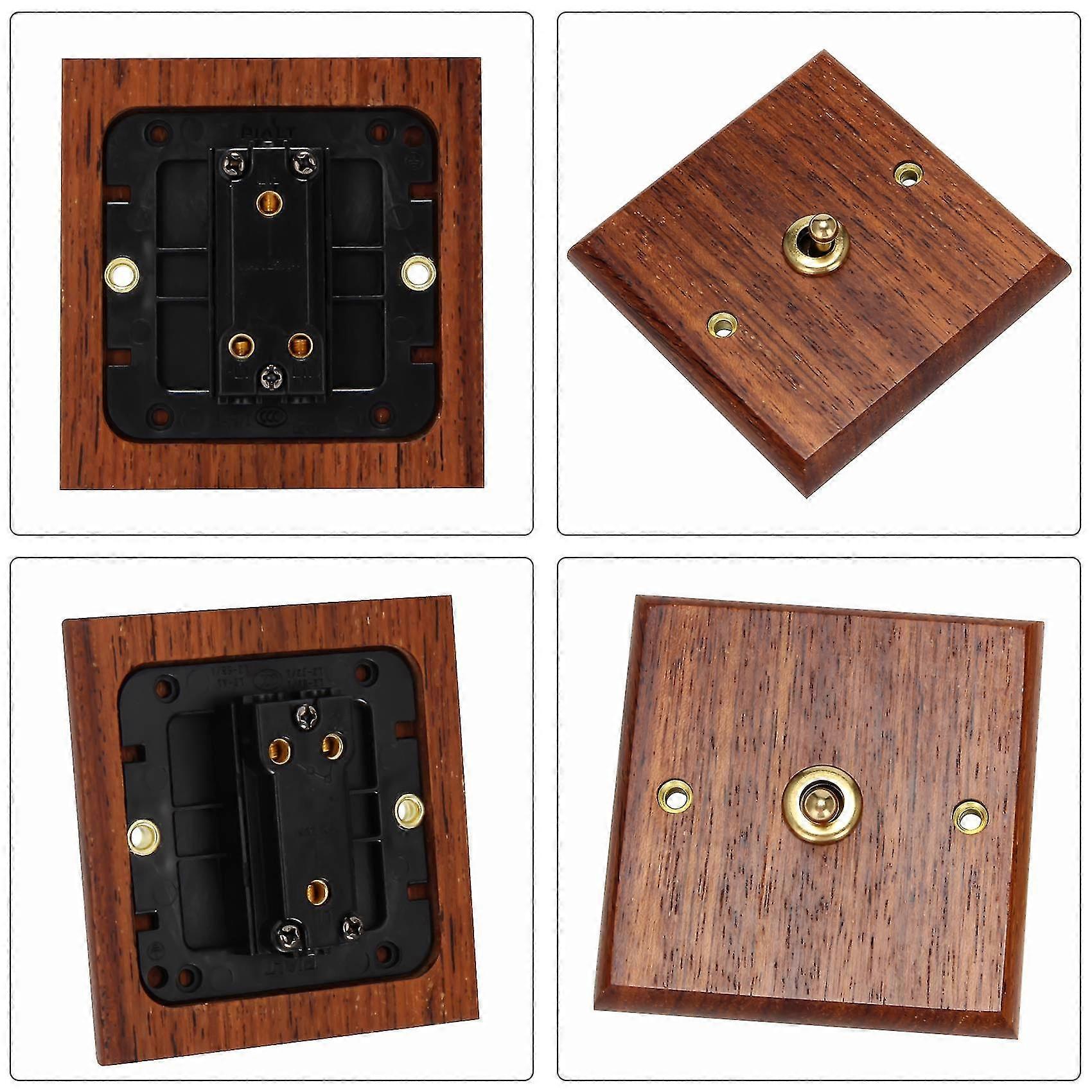 86 Type Solid Wood Panel Switch Wall Light Retro Toggle Switch Wood ...