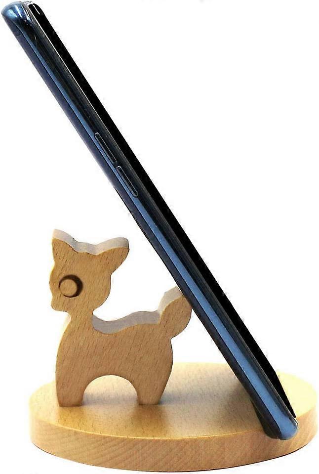 Niedlicher Hirsch Handyhalter Ständer, hölzerner Smartphone-Schreibtischhalter für iPhone Xs / Max / XR / X / 8/7 Plus / Google Pixel / Samsung Galaxy Note