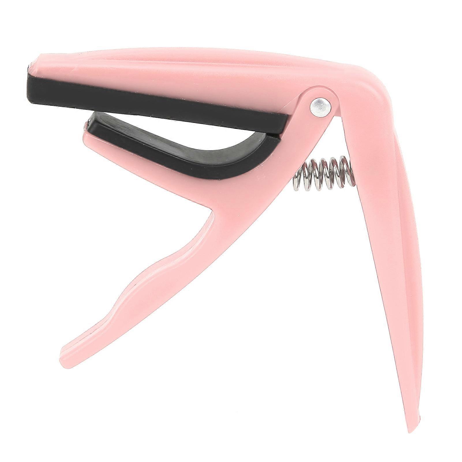 Ukulele Capo Plastic Pitch Adjustment Tool with Spring Stringed Instrument AccessoriesPink