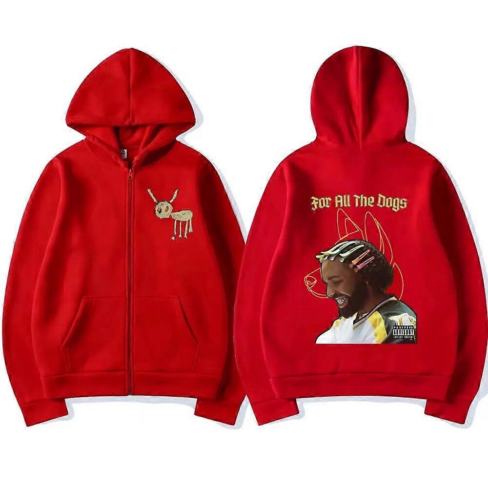 Rapper Drake para Todos os Cães Gráficos Engraçados Com Zíper Moletons Moda Masculina Hip Hop Moletons Unissex Casual Com Capuz Com Zíper Casacos