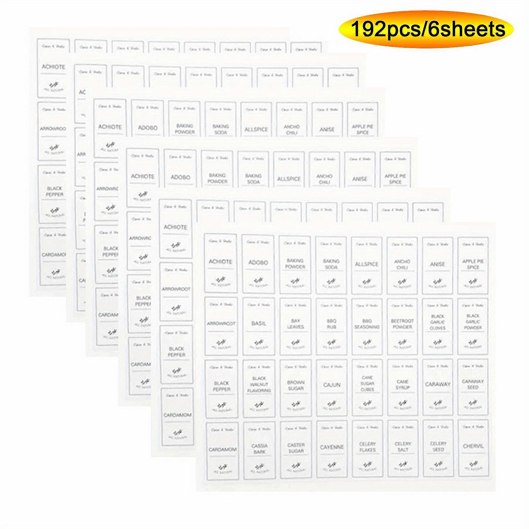 192/196pcs, Kitchen Pantry Labels For Food Containers Preprinted, Minimalist Food Labels For Jars, Kitchen Labels For Storage Bins, Jar Labels, Food C