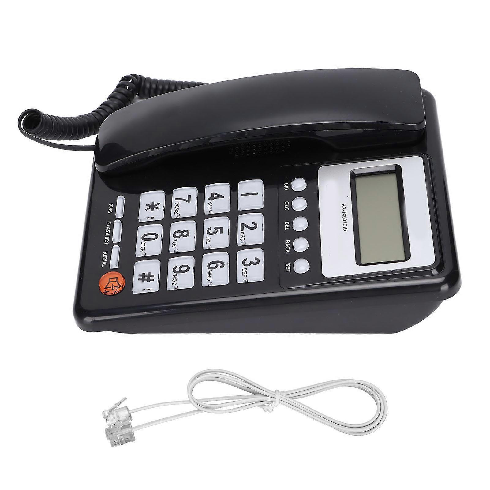 Corded Telephone Multifunctional Wired Landline Phone with LCD Display for Home Office Hotel