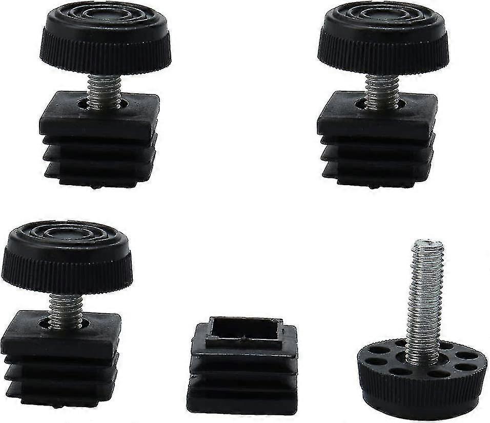 Ισοπέδωση πόδια 25 x 25mm τετράγωνο ένθετο έπιπλα ρυθμιζόμενο leveler 4 σύνολα