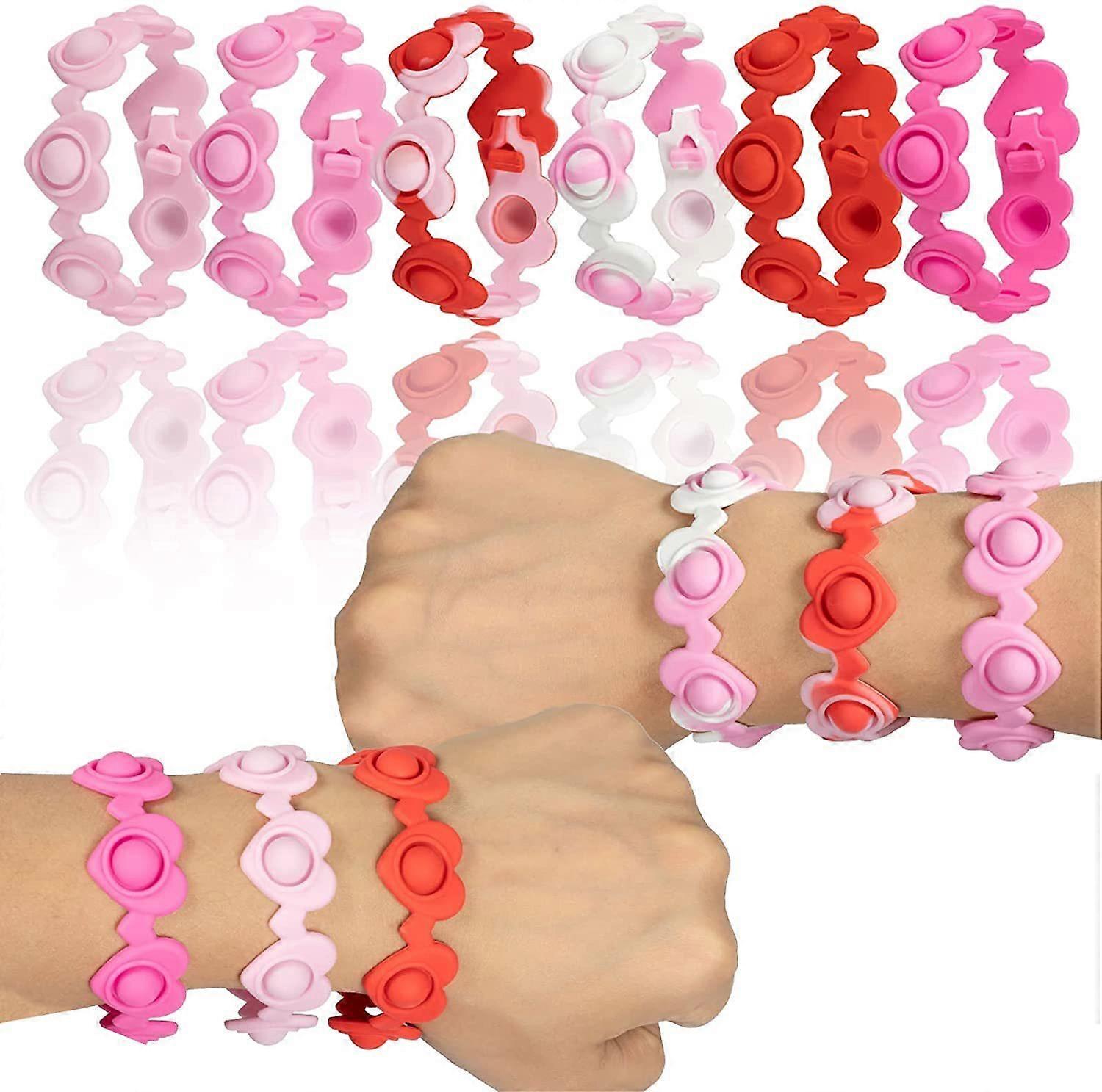 6Pcs Valentine Pop It Bracelet