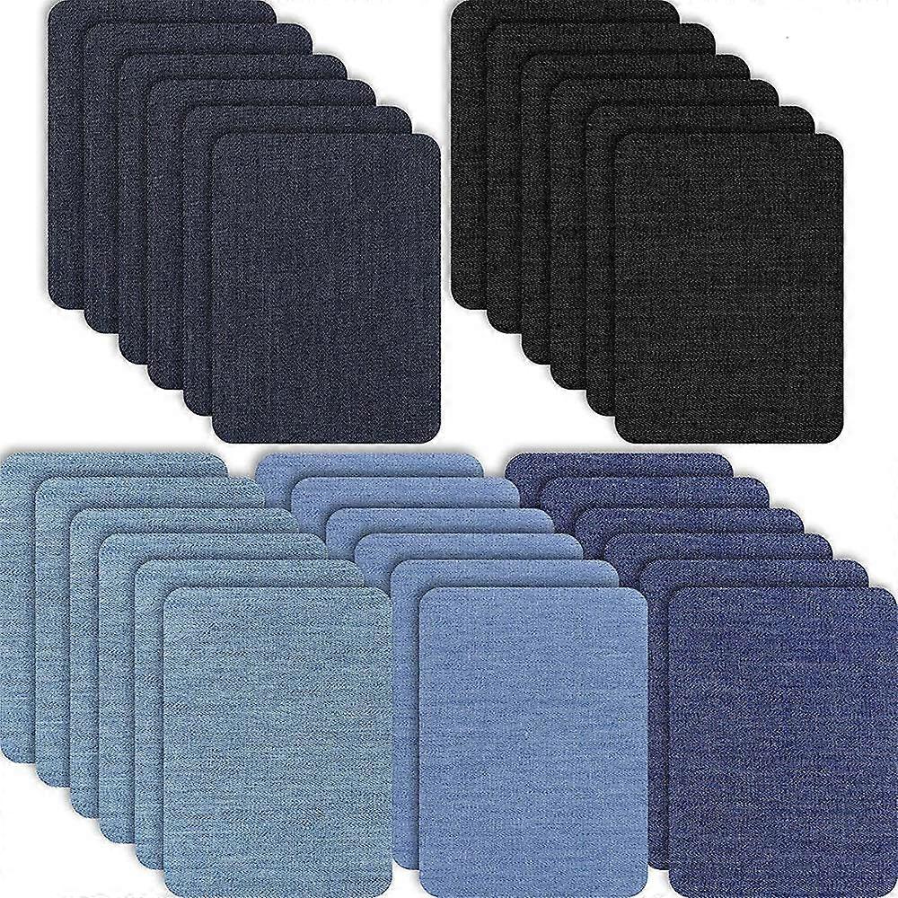 30 Pieces Iron on Fabric Patches Denim Repair Patches Clothing Repair Kit for Jacket Clothes,5 Colo