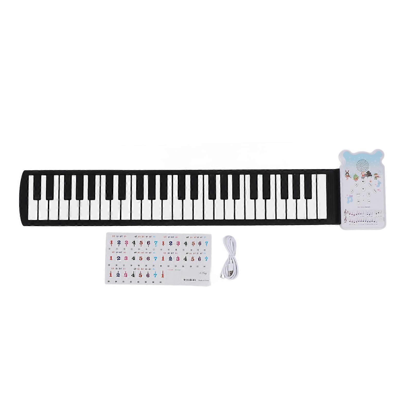 49 Keys Roll Up Piano Keyboard 8 Tones Portable Rechargeable Foldable Silicone Electronic Keyboard with Speaker for Kids