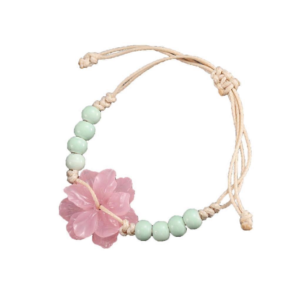 Stackable Bead Wristbands Flower Bead Bracelets Braided Rope Handcain Holiday