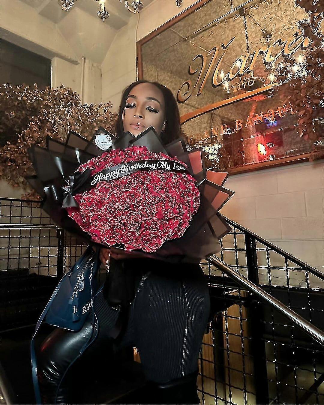 Glitter Rose Bouquet Blue Artificial Rose Flowers Bouquet Everlasting ...