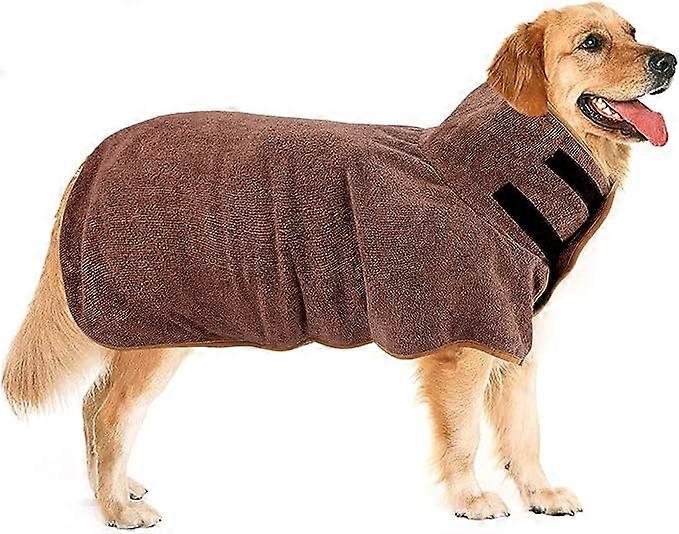 (S,Coffee Color)Dog Bathrobe,Microfiber Pet Bathrobe,Super Quick Dry Moisture Absorbing Dog Cooling Coat for Large and Medium Dogs