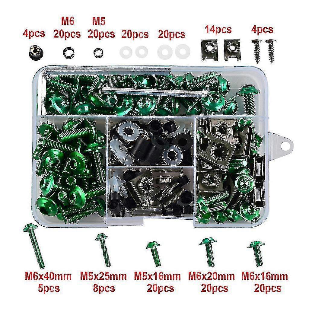 177pcs/set Cnc Alloy M6 M5 Fairing Bolts Kit Bodywork Screws Nut For Motorcycle