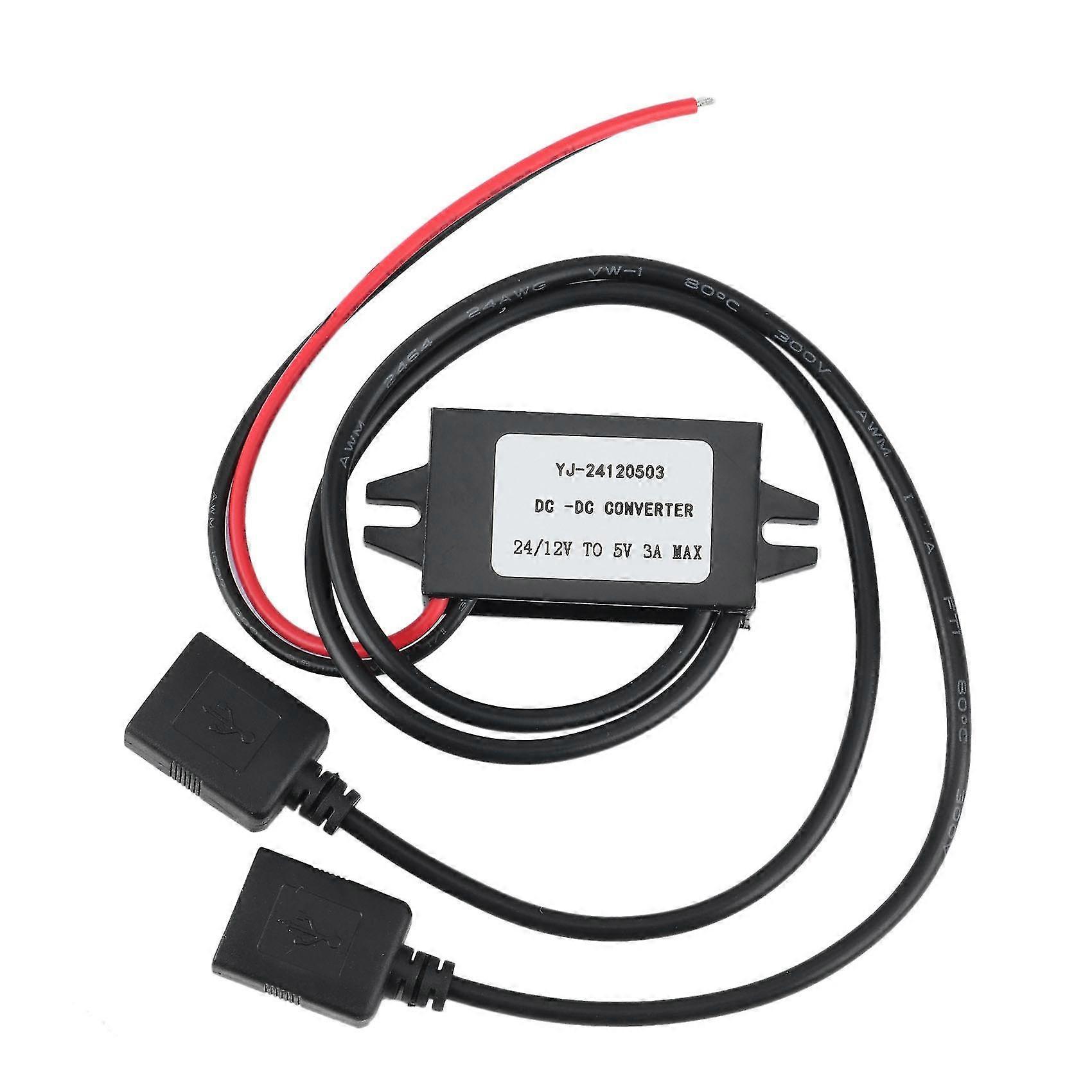 Dc-Dc 12v To 5v 3a 15w Double Usb Step Down Power Output Adapter