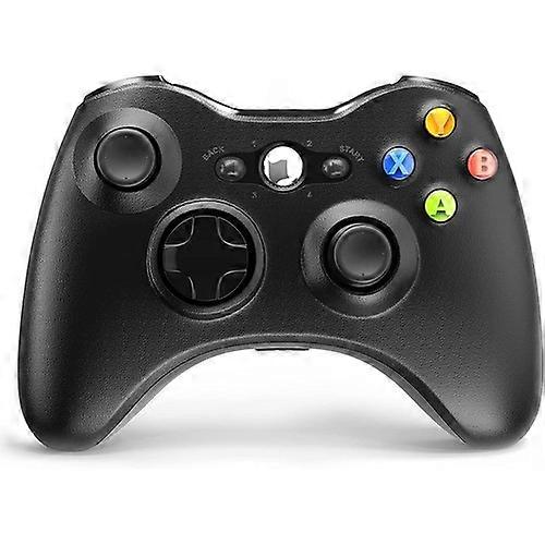 Wireless Controller for Xbox 360, 2.4GHz Wireless Controller Compatible with Xbox 360 and PC Windows 7,8,10,11 with Receiver (Black)