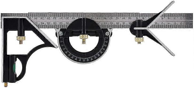 Multifunction Adjustable Ruler Square Right Angle; Measuring Tool For Manual Work & Agrave; Home (black)