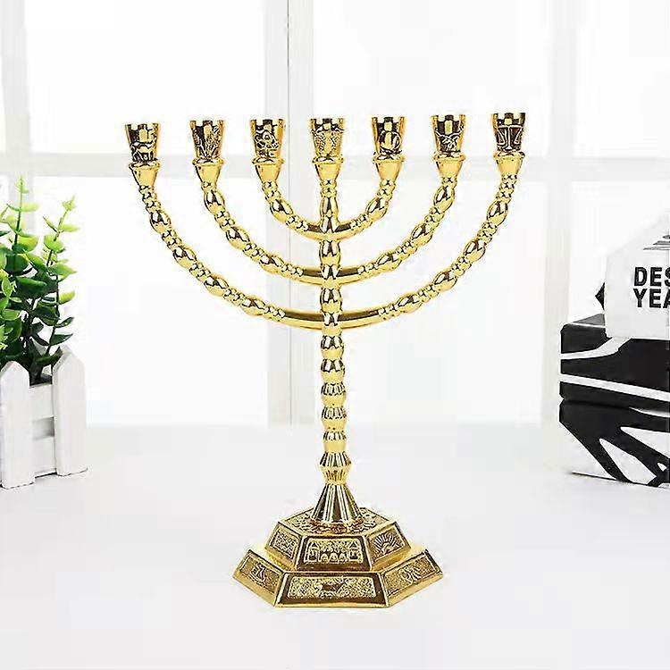 7 Branch Menorah Candle Holder for Shabbat, Tabernacle, Home Decor, Centerpiece