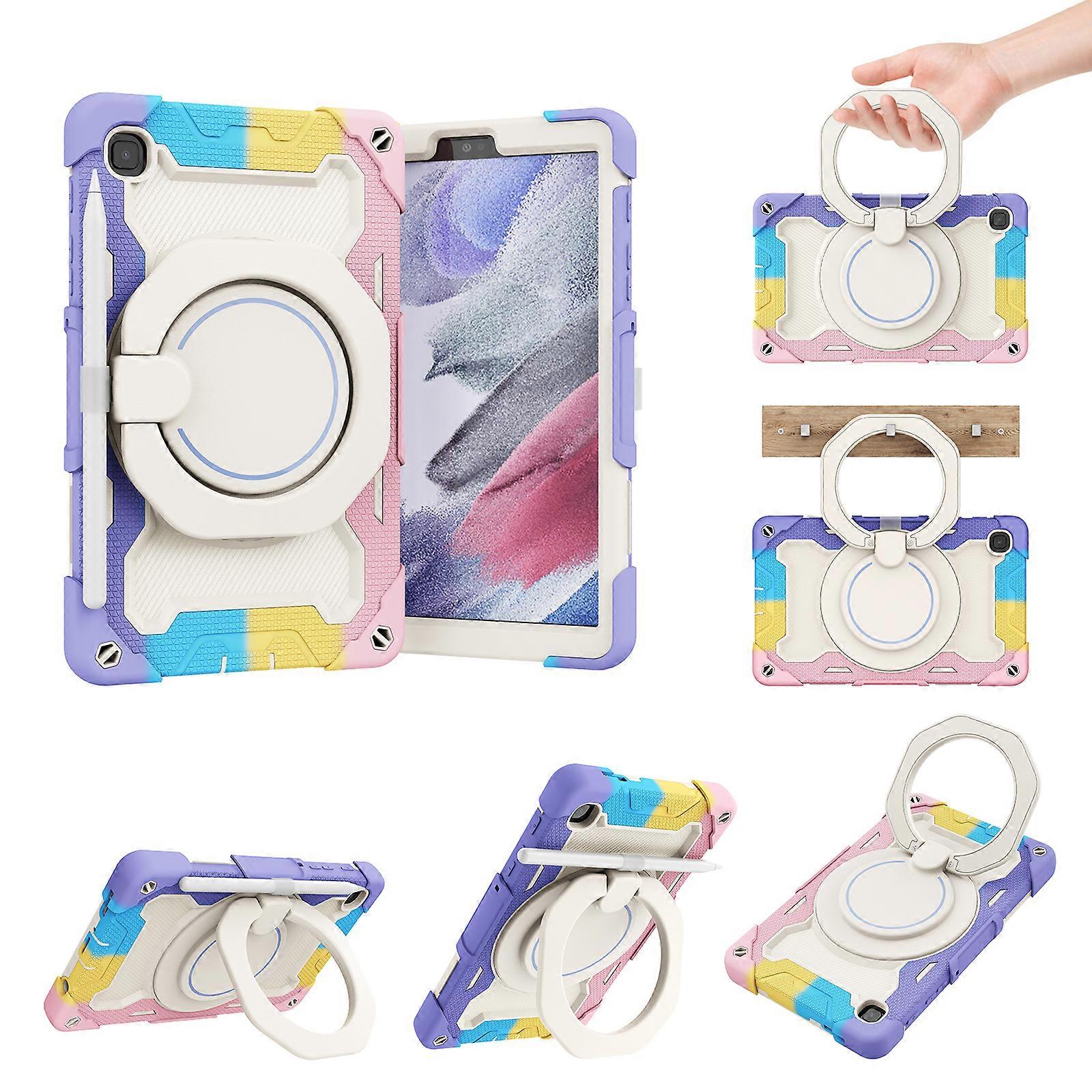 Galaxy Tab A7 Lite Case Kids, 360 Degree Rotating Handle Stand Protective Cover with Screen Bumper Protector Shoulder Strap for Samsung Galaxy Tab A7 