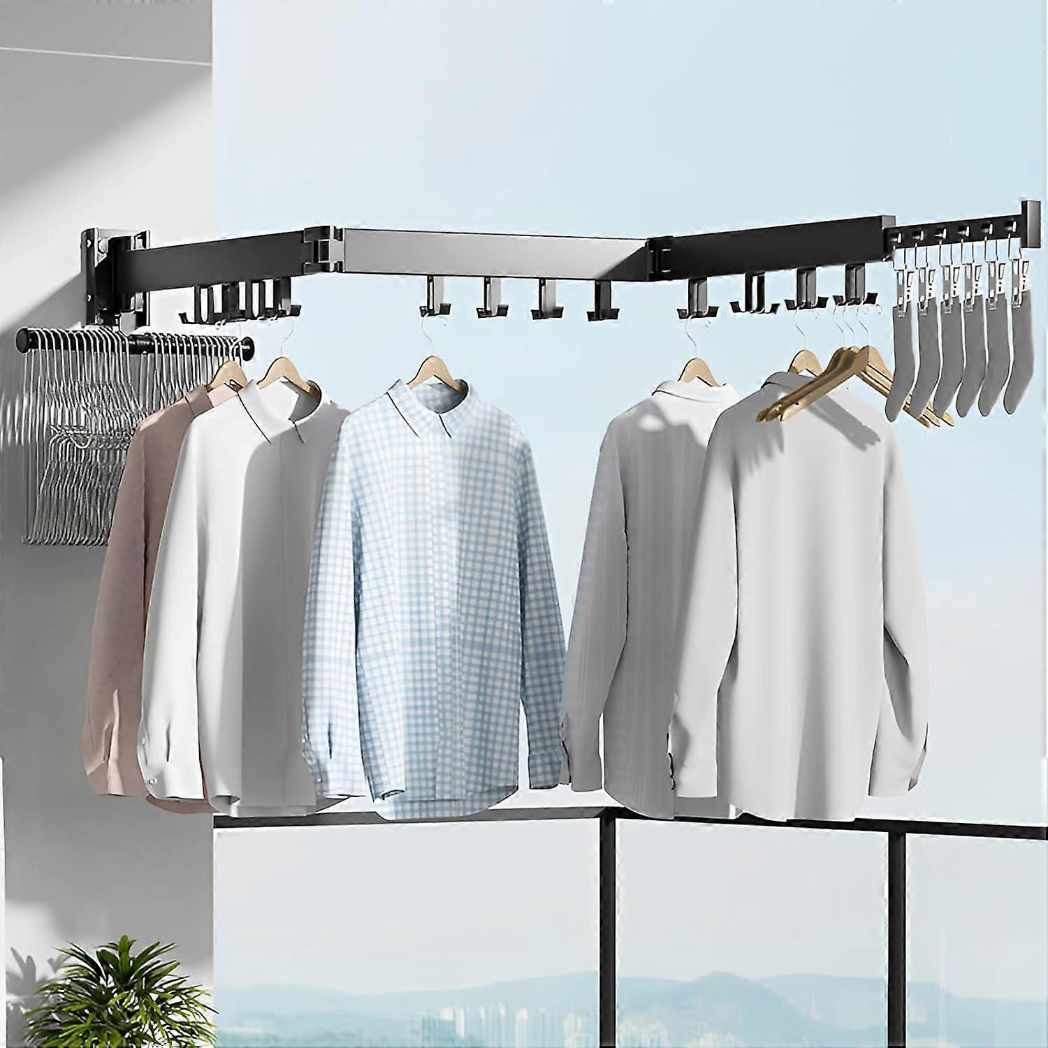Perchero extensible de pared con toallero