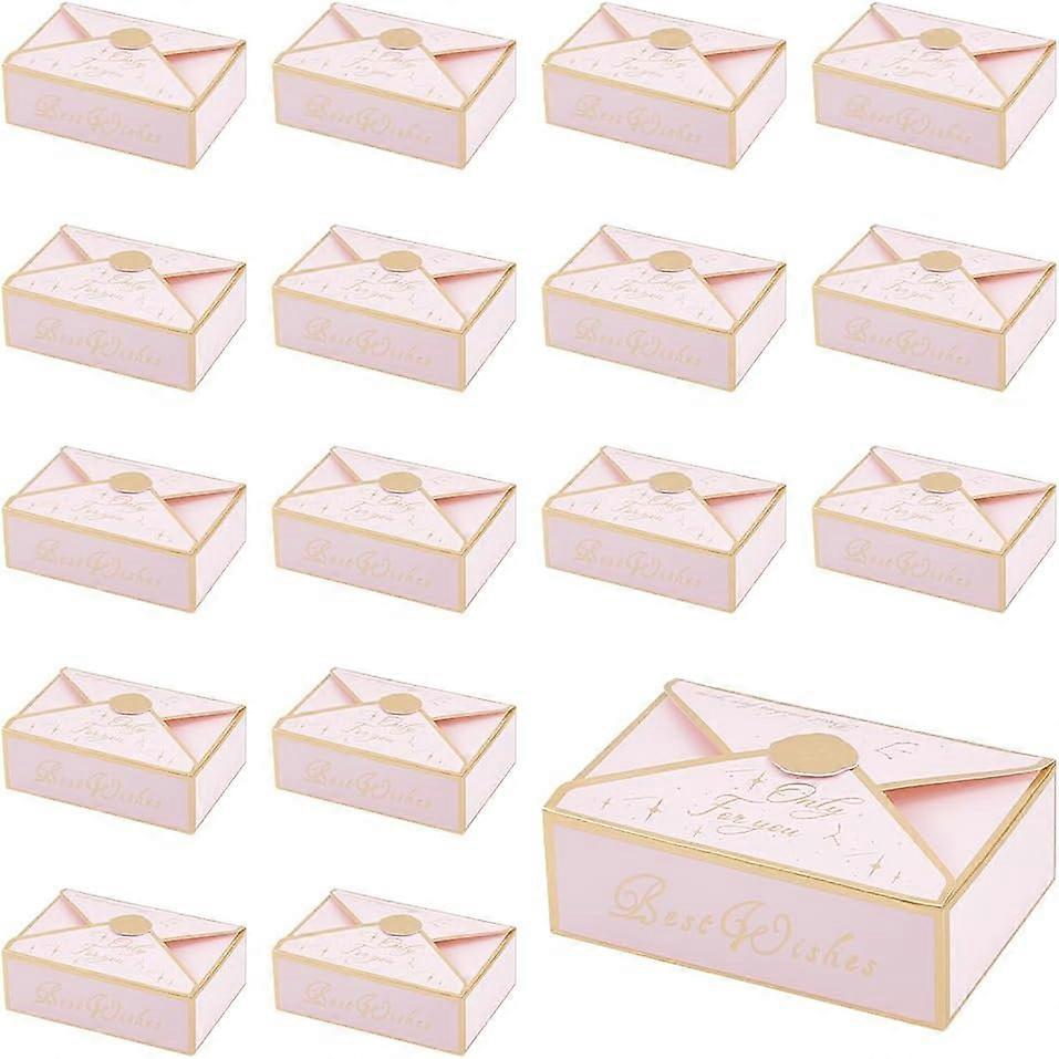 Wedding Paper Candy Gift Packaging Boxes Foldable Storage Boxes for Wedding Rectangle Misty Rose 10.5x7x3.5cm