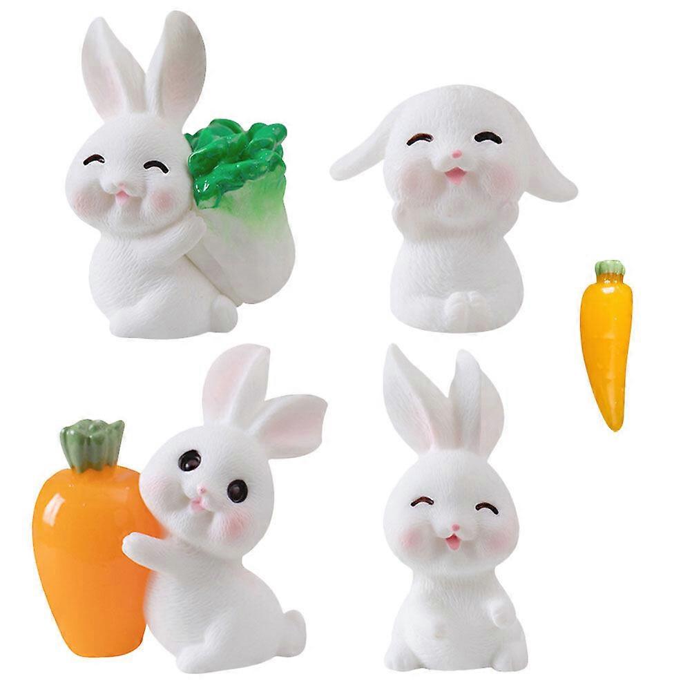 1 Set Tiny Rabbit Figurines Easter Bunny Ornament DIY Micro Landscape Ornament