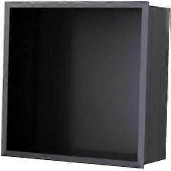 Black Aluminum Alloy Shower Niche Wall Niche Single Tier, Easy To Install