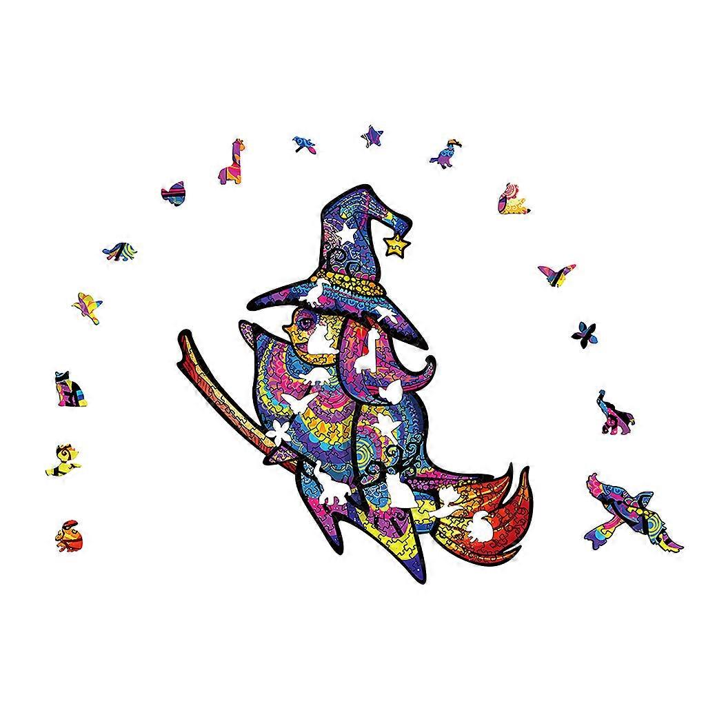 Witch Exquisite Shaped Wooden Jigsaw Puzzle Three-dimensional Witch Tangram