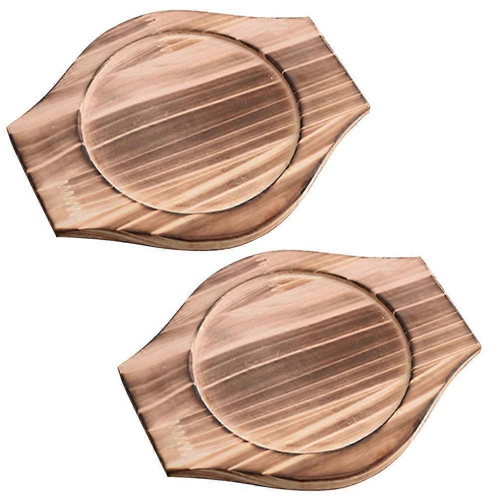 2Pcs Household Pot Mats Multi-function Casserole Holders Wooden Casserole Mats