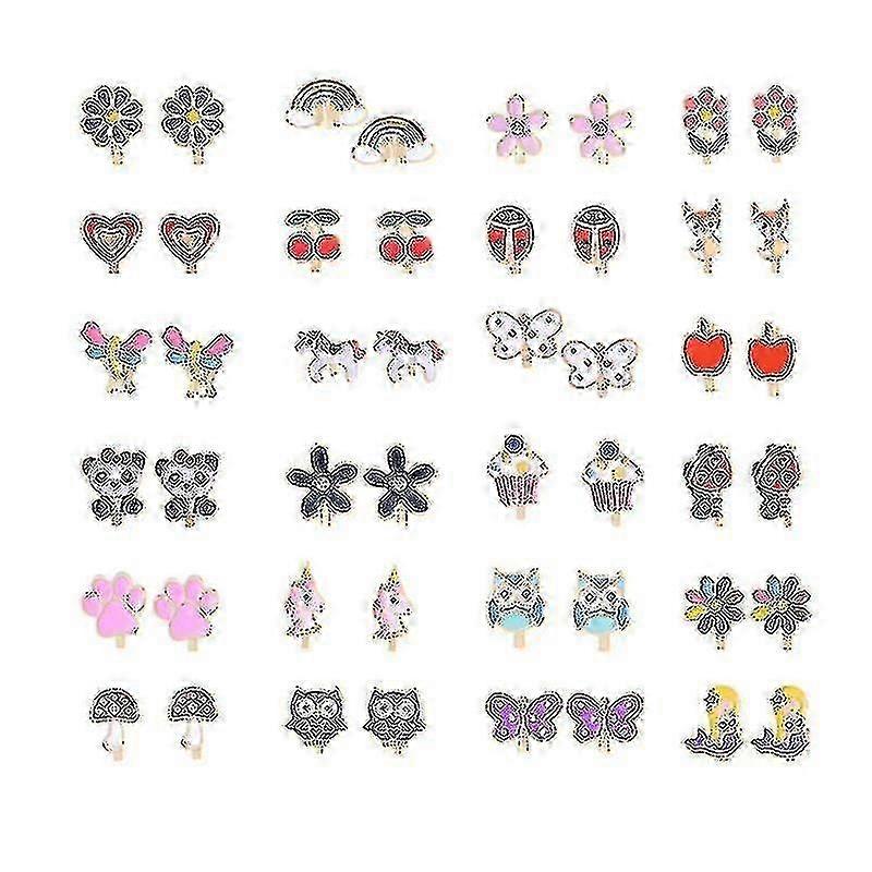 24 Ps De Pendientes De Clip Para Niñas