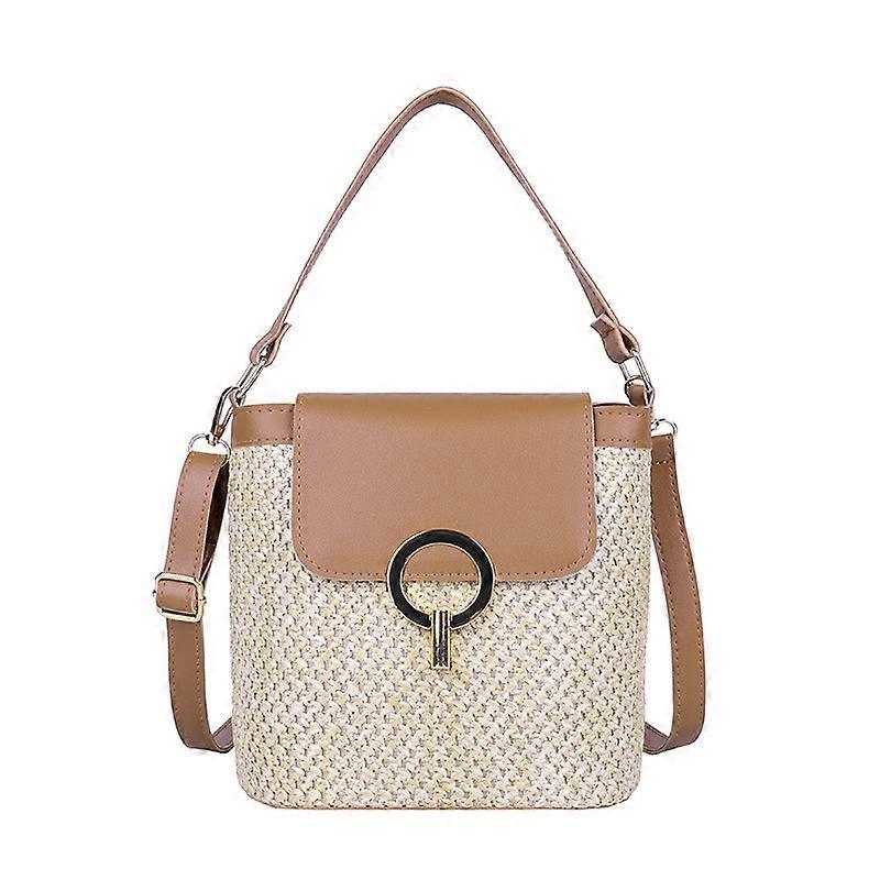 táskák Divat szalma váll Messenger táskák Női luxus szőtt vödör táska Summer Beach szalma táska Női 1db (D-)