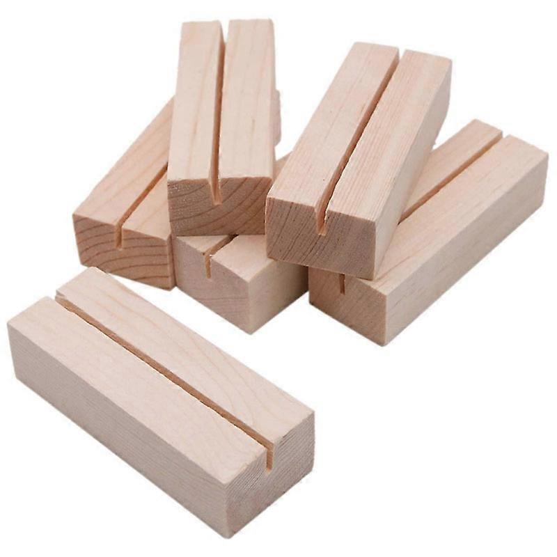 20 Pieces Wood Place Card Holders, Wooden Table Number Holder Memo Stand Clamps Stand Card Desktop Message Crafts for Wedding Di