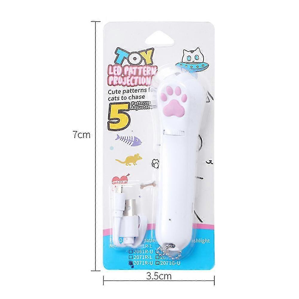 Pet Cat Laser Pointer Pen Interactive Toy Red Beam Uv Light Usb Rechargeable