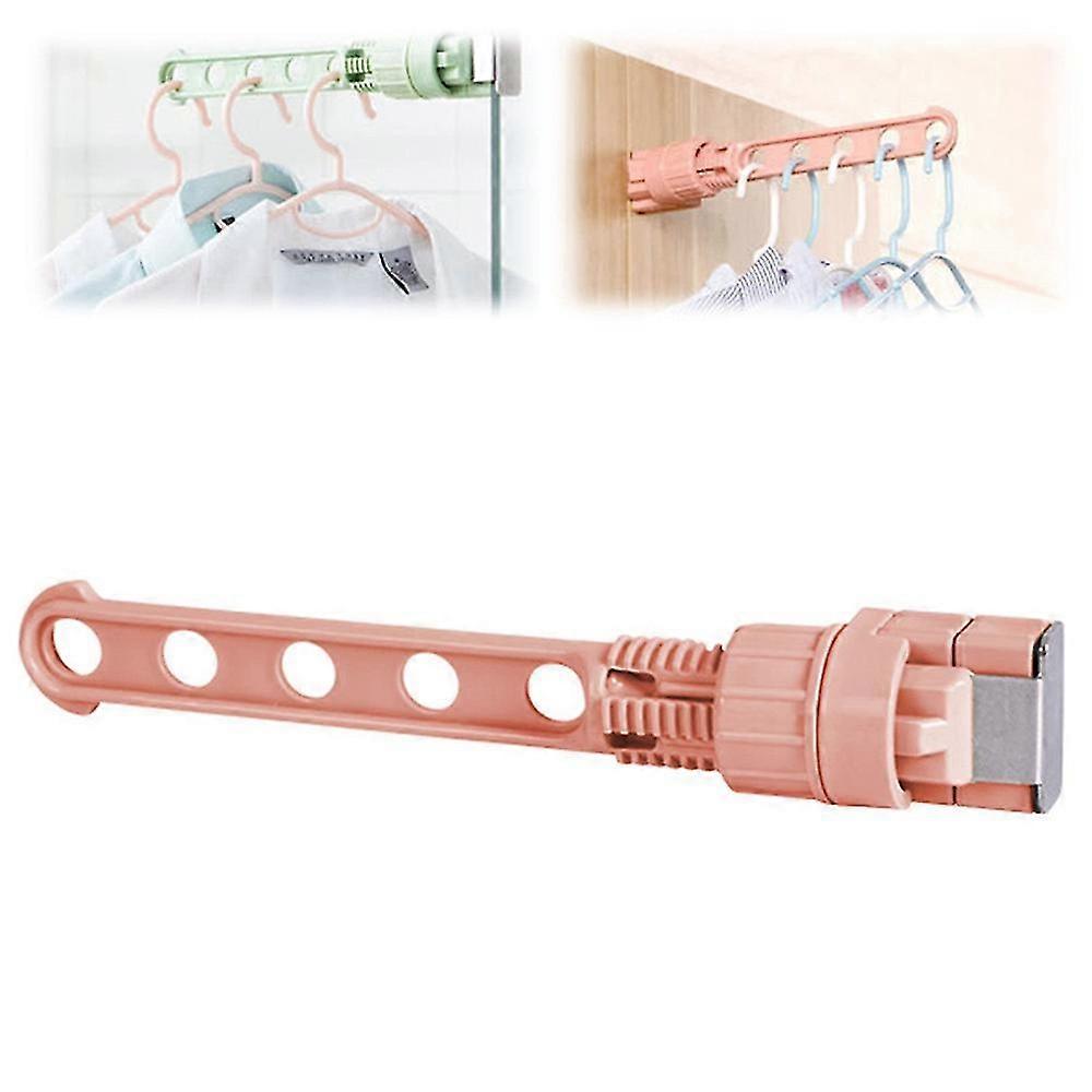 Clothes Hanger Multifunctional Punch-free Wall Mounted Laundry Drying Rack Clip On Window Frame 5 Holes Drying Rack