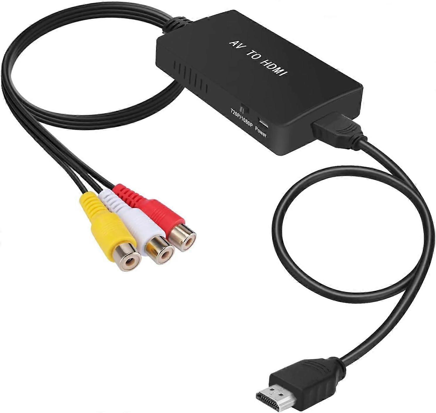 RCA to HDMI Converter, Composite to HDMI Adapter Support 1080P PAL/NTSC For PS one, PS2, PS3