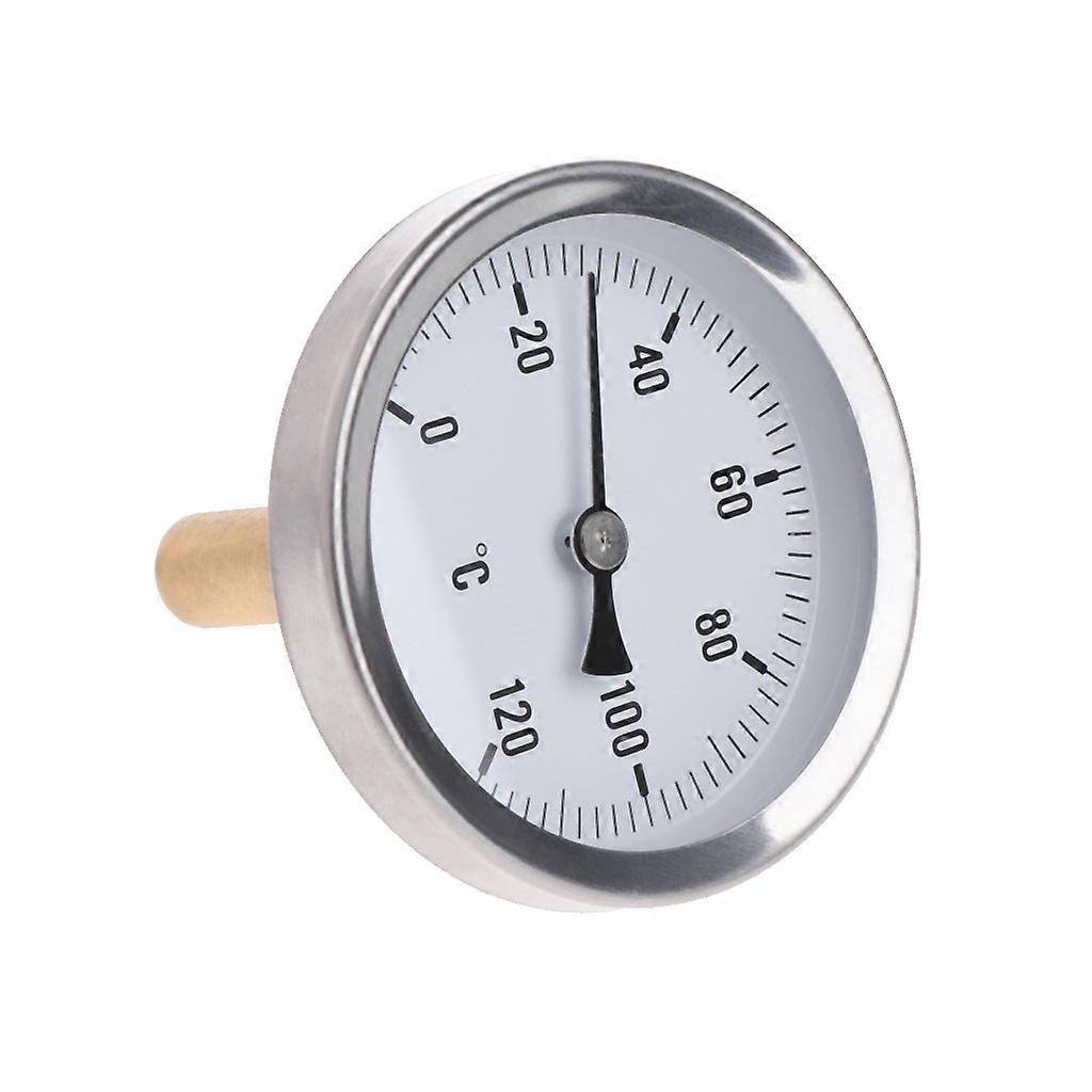  Dial Horizontal Thermometer 63mm Aluminum Temperature Gauge Meter for Liquid