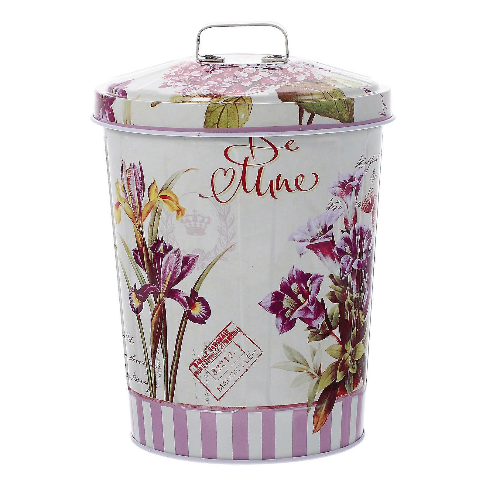 Cookie Container Vintage Kitchen Canisters Rectangular Tinplate Tins Tea Jar Desktop Candy Box