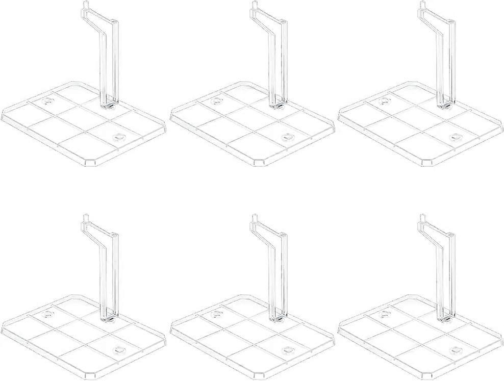 6 Sets Action Figures Display Holder for Connecting Clear Action Figure Displays Rectangle Plastic Stands Flexible Action Base Holder for 1/144 HG Gun