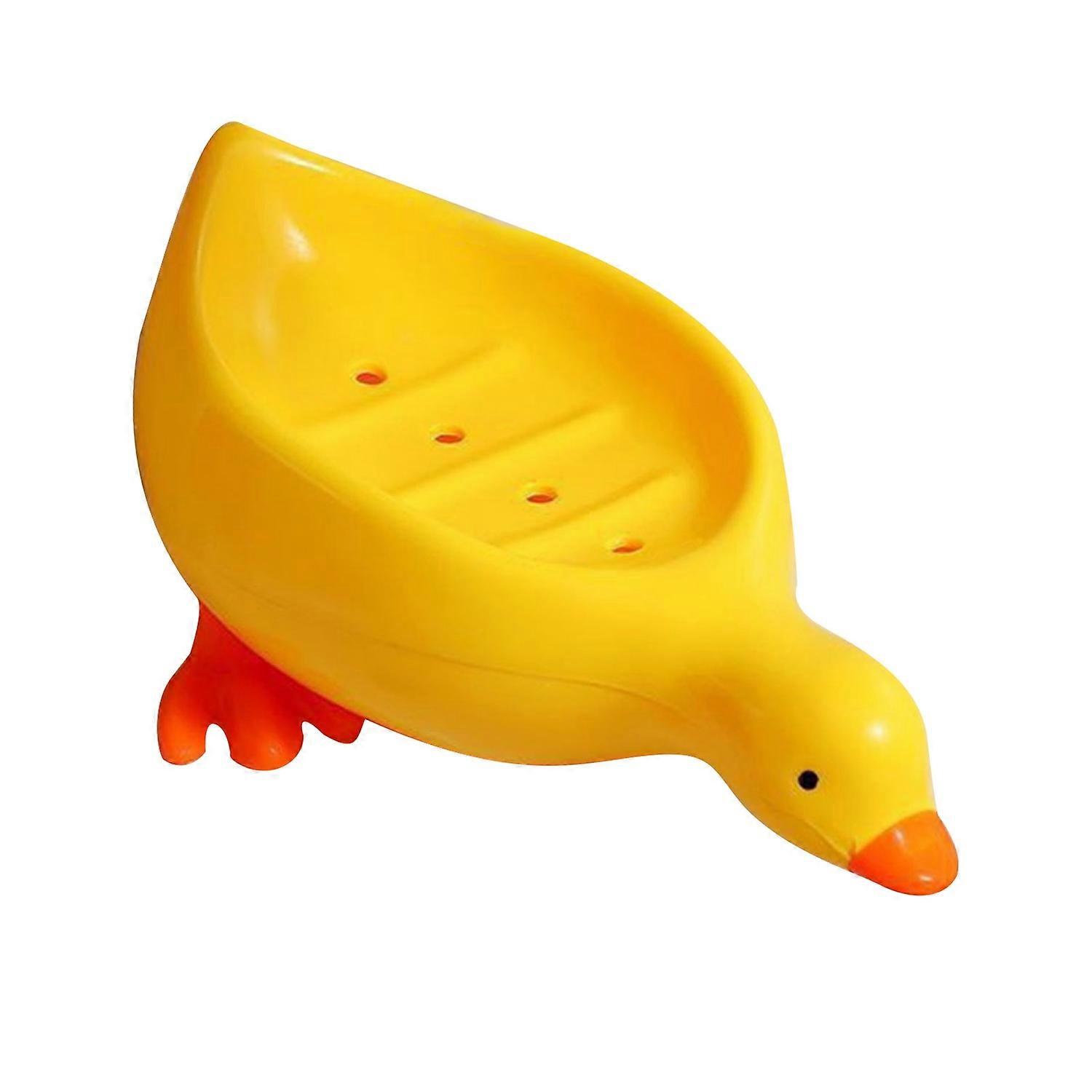 Duck Soap Box Cute Cartoon Duck Shape Self-Draining Soap Dish Open Design Soap Dish for Shower