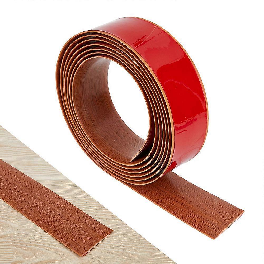 PVC Self-Adhesive Floor & Door Cover Transition Strip Wood Grain Print Pattern Threshold Flat Edge Trim Laminate Floor & Carpet Gap Covering Joining S