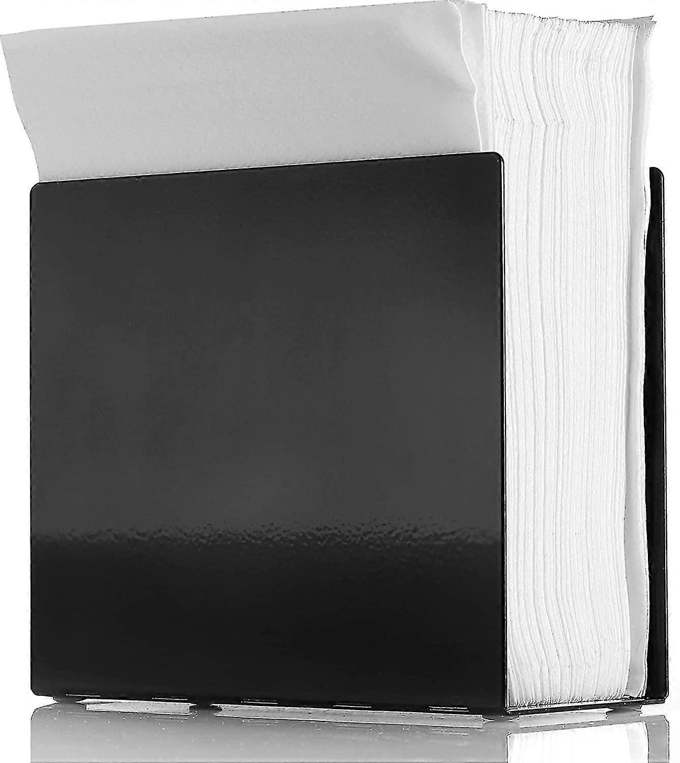 Porte-serviettes en acier inoxydable - Porte-serviettes en métal noir pour tables - Porte-serviettes en papier - Rustique 