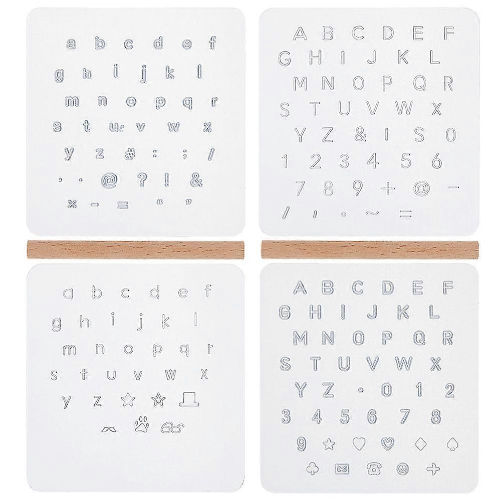 2 Sets 2 Styles Plastic Molds DIY Biscuit Cakes Molds Alphabet & Number Clear 80x85x1.8mm 1 set/style