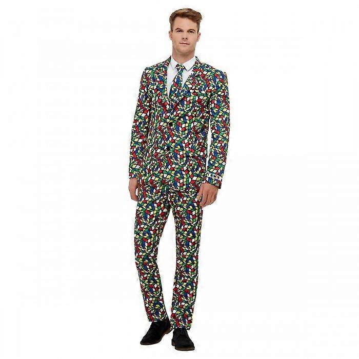 Smiffys Heren Rubik's Kostuum Set