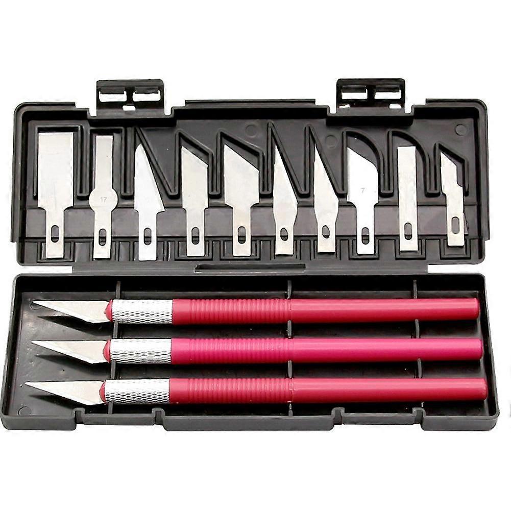13Pcs/set Art Carving Cutter With Box Paper Cutter Metal Blade Wood Carving Knife Blade Replacement Operation Scalpel Craft