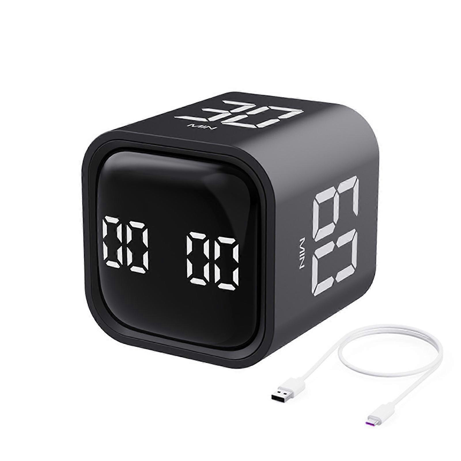 Cube Timers Kitchen Timer Child Timer Exercise Timer Gravity Sensors Flip Timer for Time Management Countdown Settings  Black