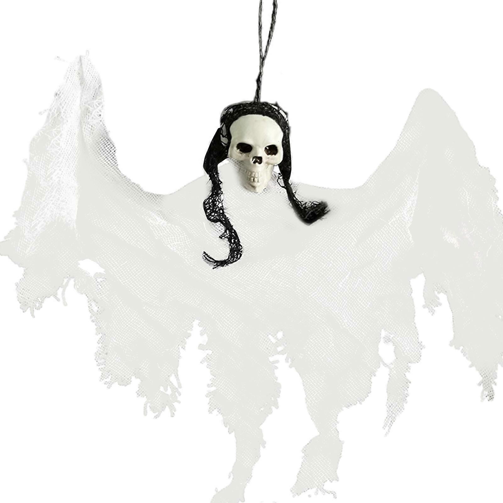 ליל כל הקדושים תליית קישוטי רפאים שלד מפחיד אביזר ליל כל הקדושים תליית רוח רפאים תליון קישוטי אימה ליל כל הקדושים לבן