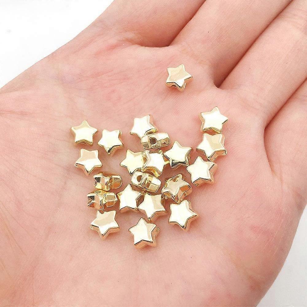 High quality Oil Sealing Color Preserving CCB Spacing Beads DIY Handmade Beaded Material Square Beads Accessories Pentagram 100pcs Round Beads