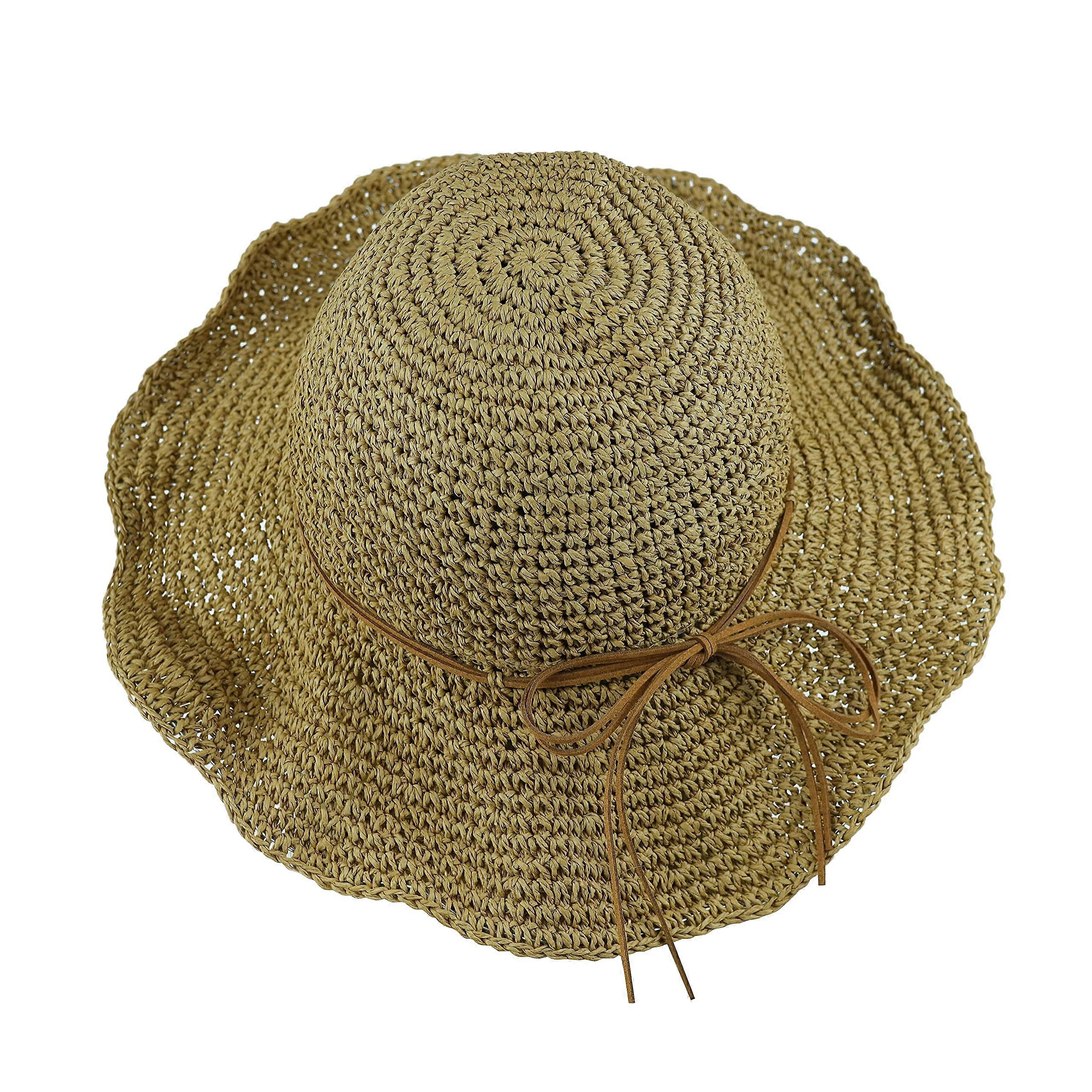 Women’s Floppy Beach Hat - UPF 50+ Foldable Sun Protection Cap for Summer Outdoor Activities in Lightweight Straw Material