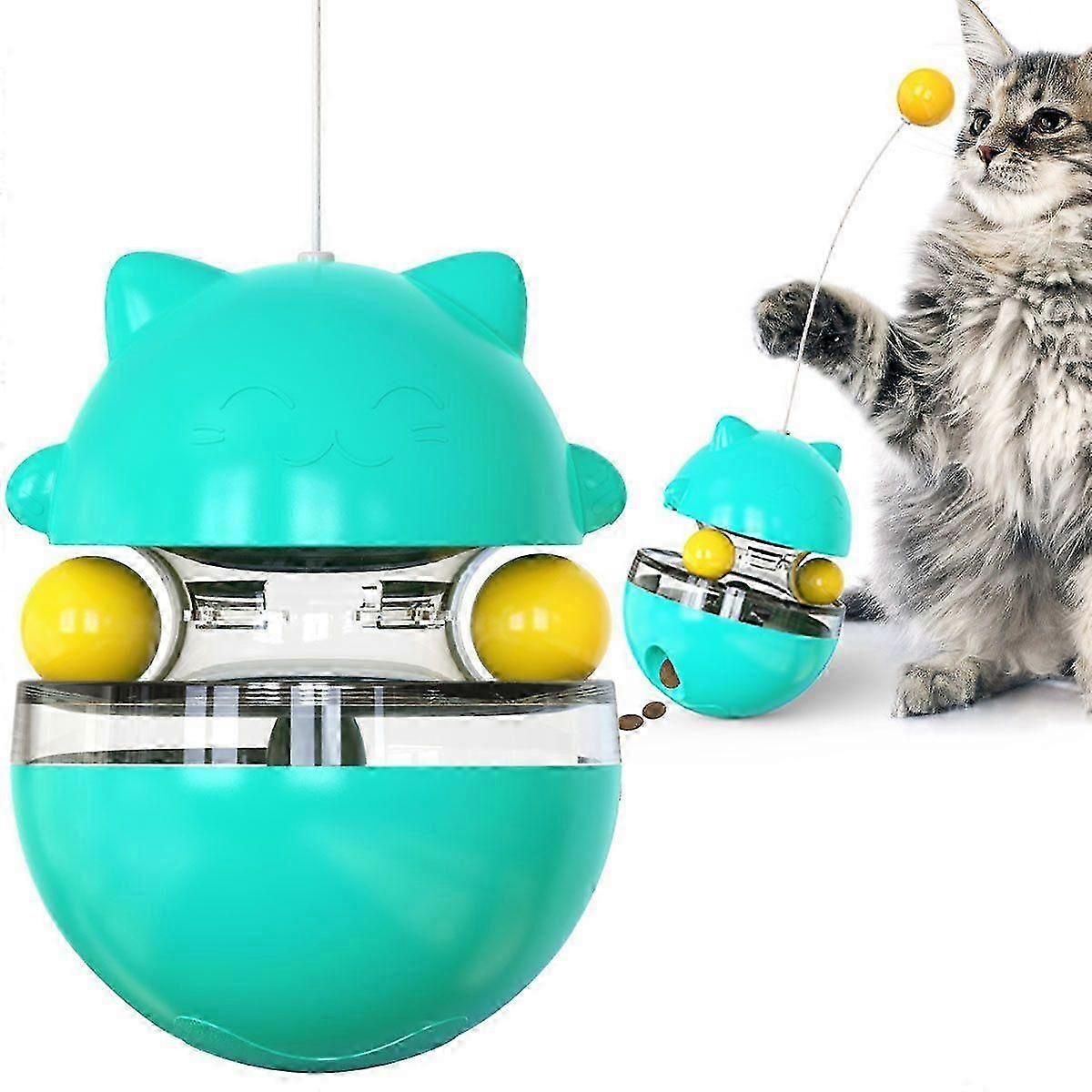 Cat Turntable Tumbler Leaky Food Ball Toy Teaser Stick