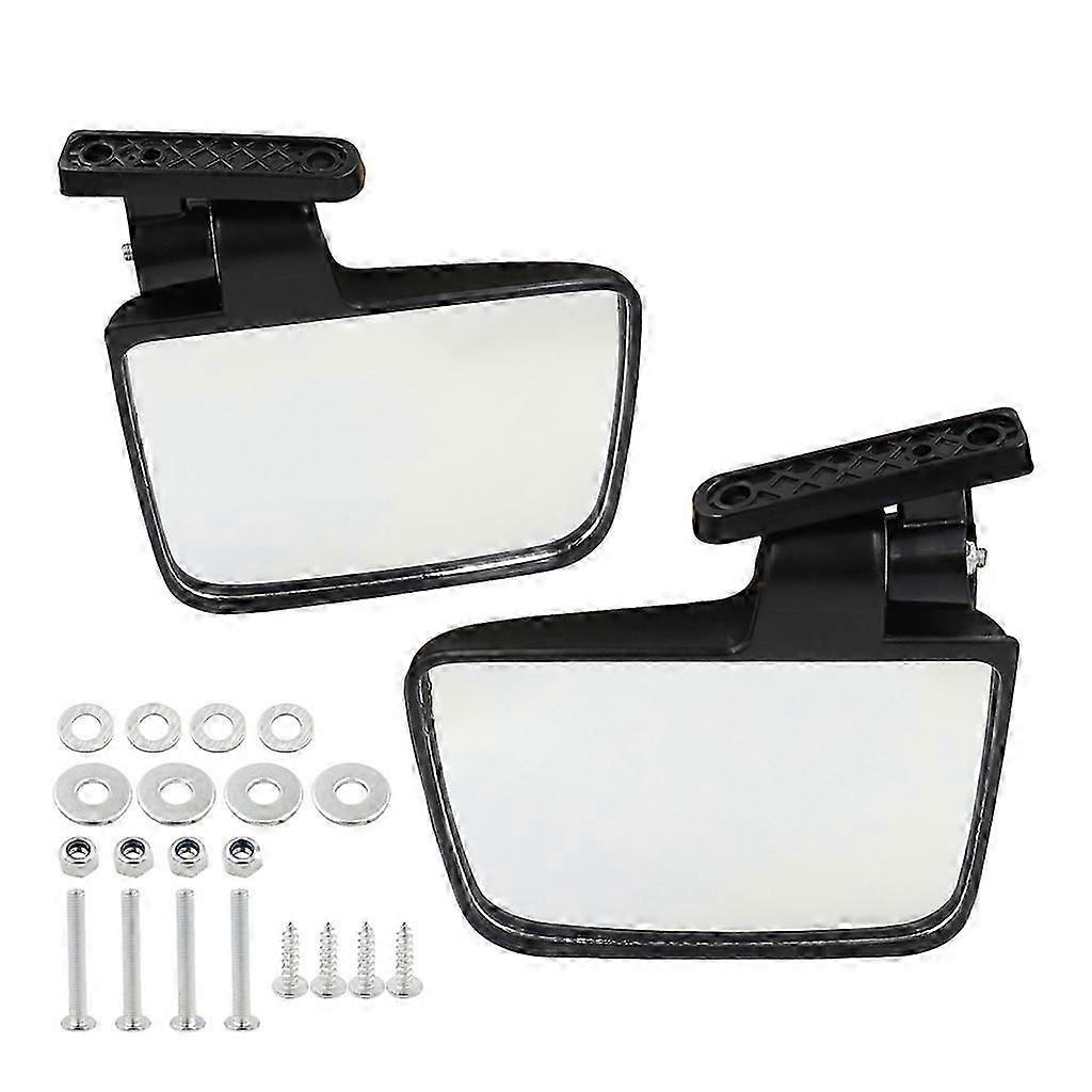 2pcs Golf Cart Mirrors Folding Side Rear View For Club Car Universal Adjustment
