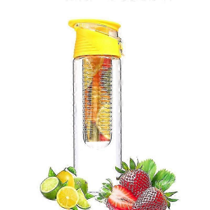 800ml 휴대용 과일 주입기 물병 어린이 야외 스포츠 레몬 주스 병 플립 뚜껑 f26