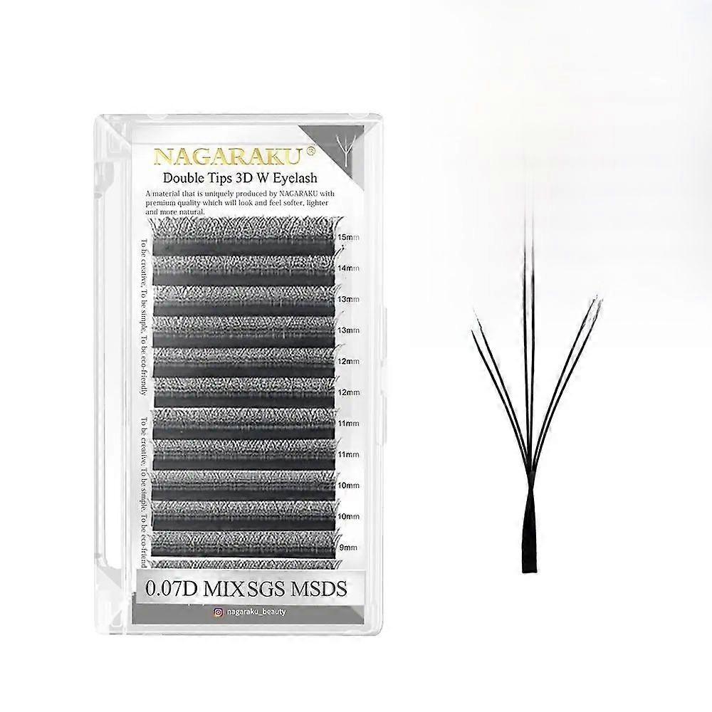 NAGARAKU Pre-Plucked Eyelash Extensions W Shape Automatic Blooming 3D 4D 5D 6D Natural Soft and Luminous Complex Synthetic Eyelashes