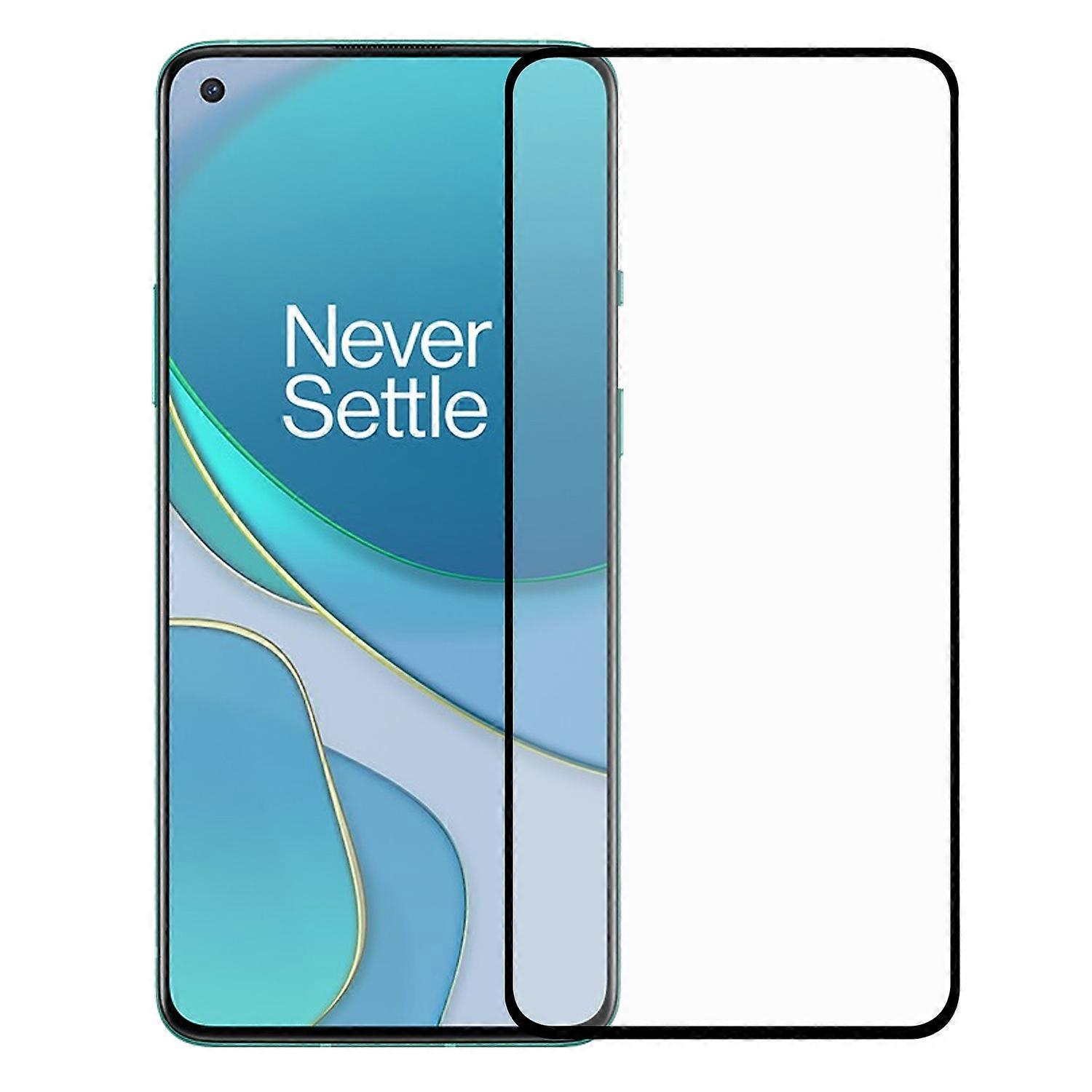 Protecteur d’écran en verre trempé à bords noirs entièrement recouvrant la couverture complète pour OnePlus 8T