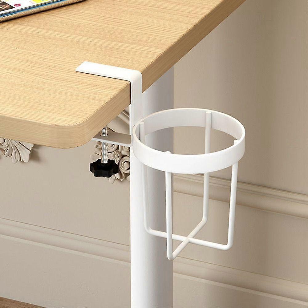 Home Clip On Table Cup Holder Horizontal Vertical Mount Anti Spill Office Desktop Mug Rack Metal Clamp Water Bottle Storage Tray